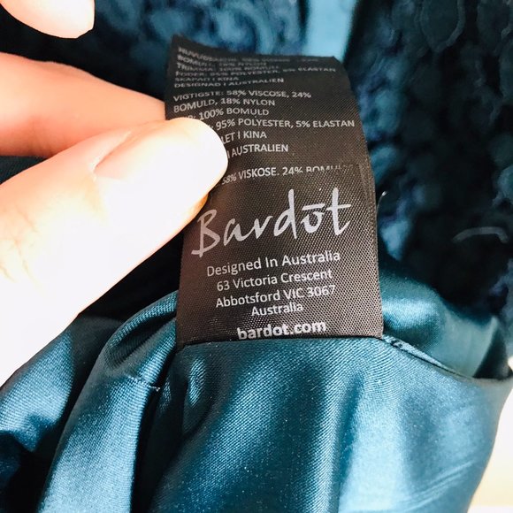 Bardot Blue Midi Length Cocktail Lace Dress - Picture 12 of 15